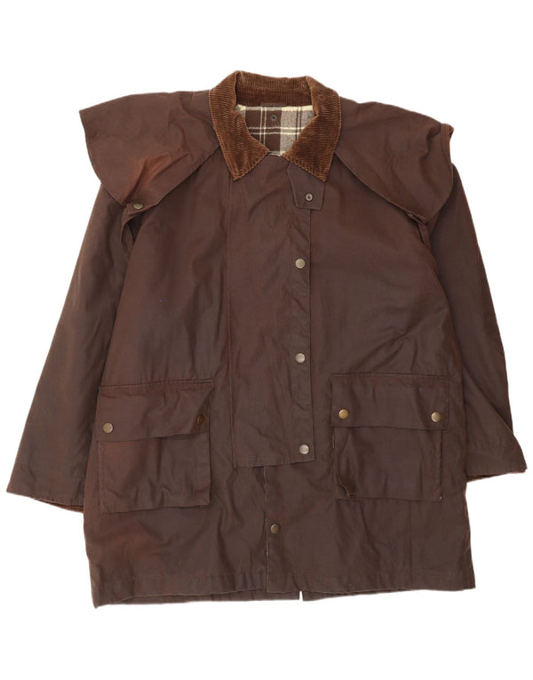 Derby Mens Waxed Cotton Jacket UK 40 Large Brown