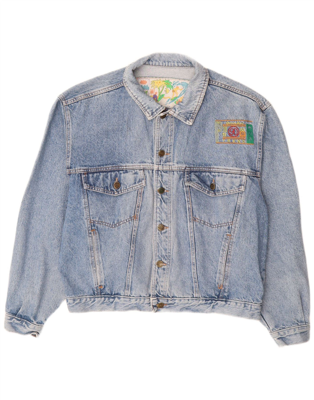 Vintage denimjakke til mænd UK 42 XL blå bomuld