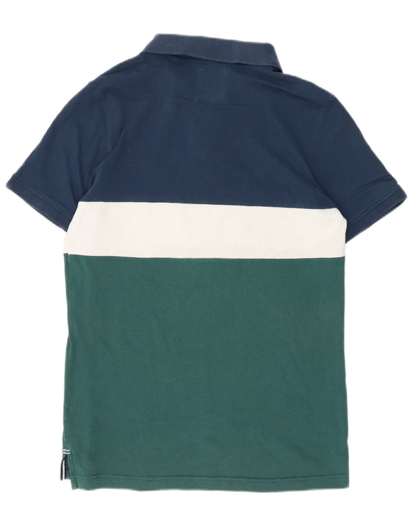 Besætningstøj Herre poloshirt Medium Blue Colourblock Bomuld