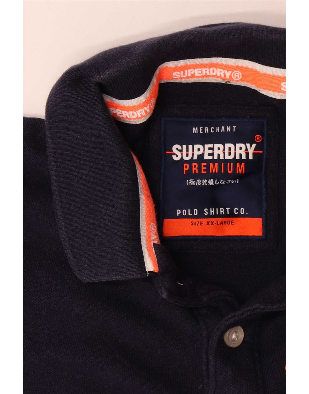 Superdry grafisk poloshirt til mænd 2XL marineblå bomuld