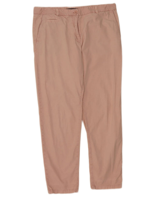 Marks & Spencer Womens Straight Chino Trousers UK 14 Large W34 L28 Pink