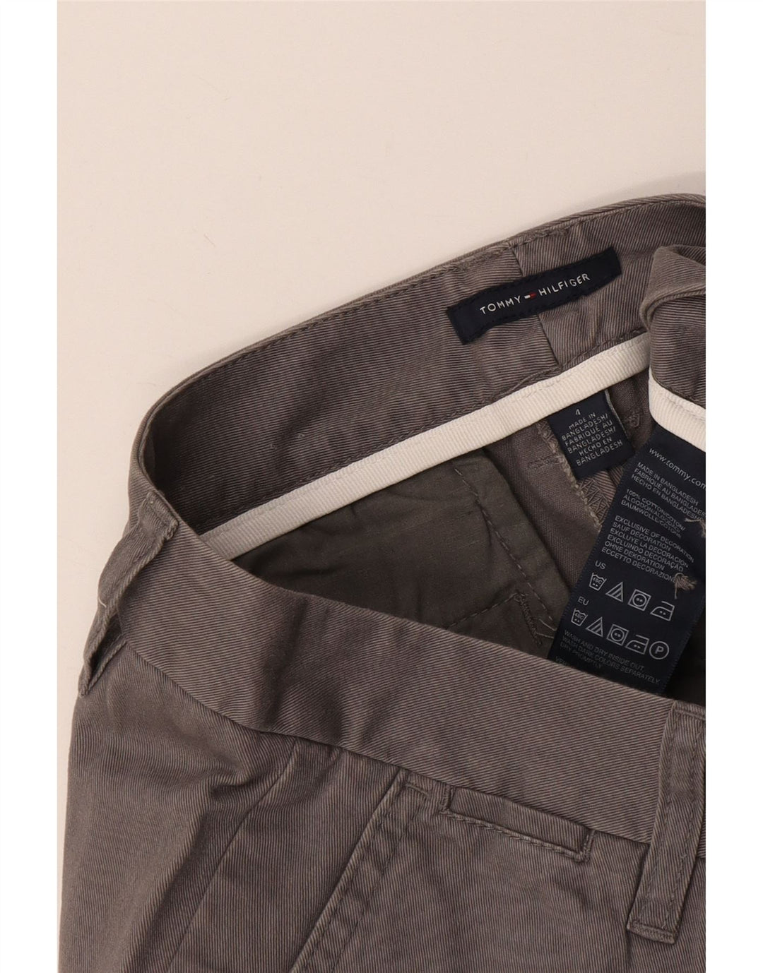 TOMMY HILFIGER lige cropped bukser til kvinder US 4 Small W25 L22 Grå