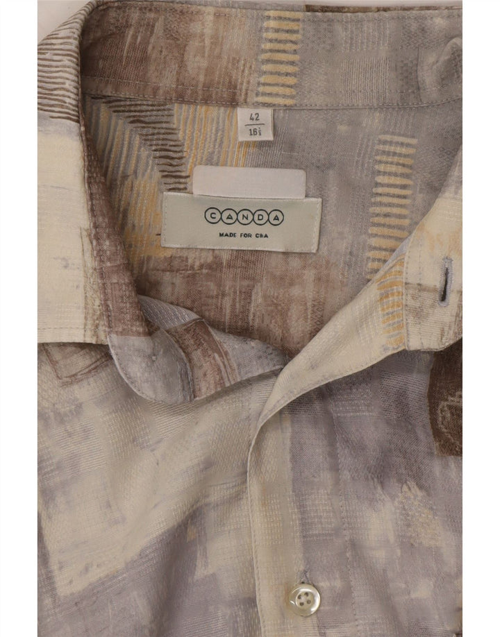 CANDA Mens Short Sleeve Shirt Size 42 16 1/2 Large Multicoloured Patchwork Vintage Canda and Second-Hand Canda from Messina Hembry 