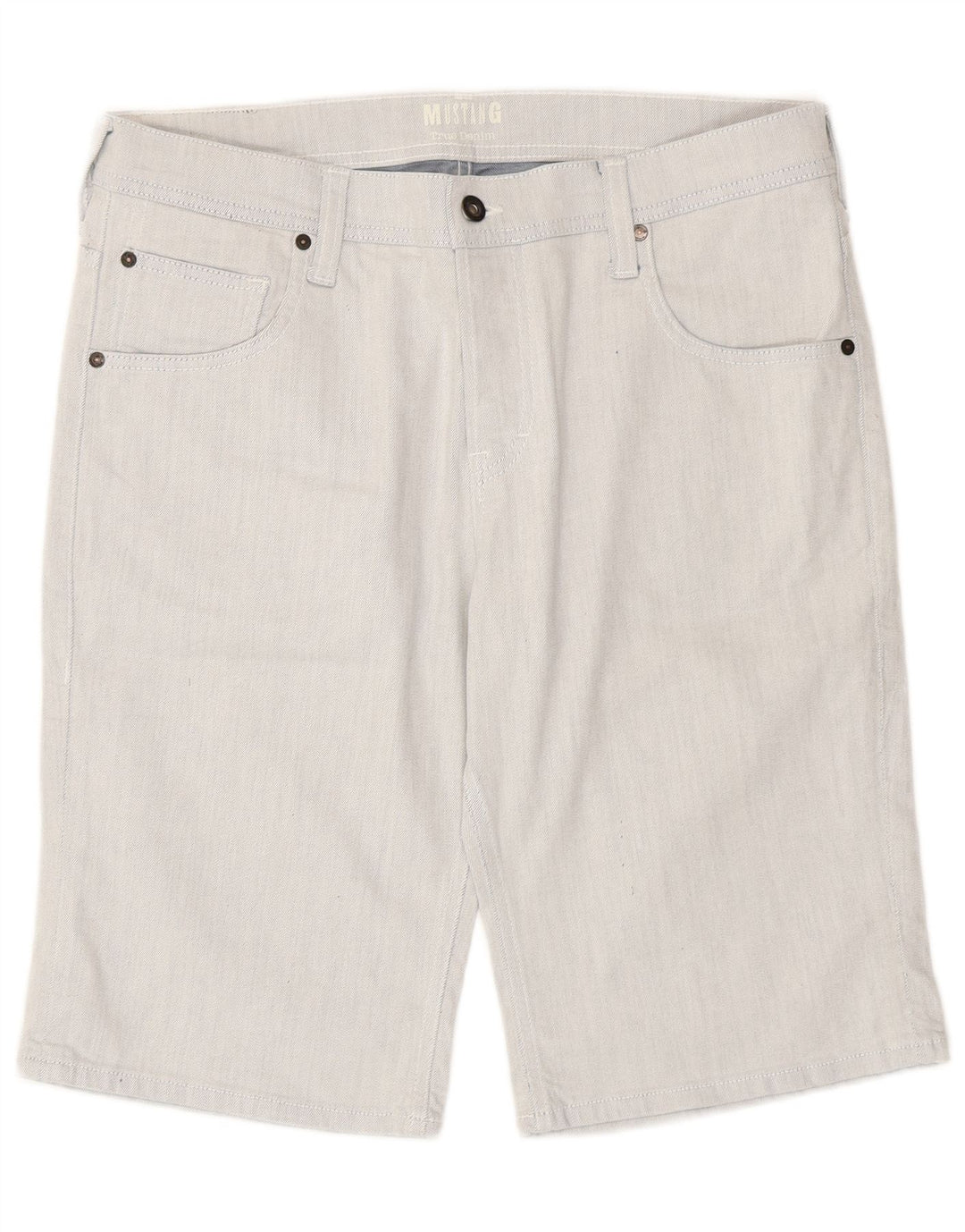 Mustang denimshorts til mænd W35 store blå stribet bomuld