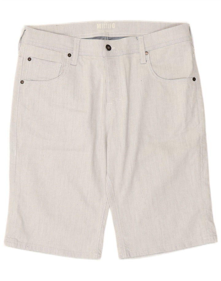Mustang denimshorts til mænd W35 store blå stribet bomuld