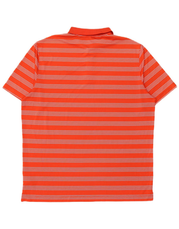 Nike Dri Fit poloshirt til mænd 2XL orange stribet polyester