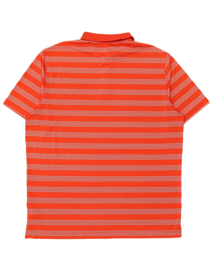 Nike Dri Fit poloshirt til mænd 2XL orange stribet polyester