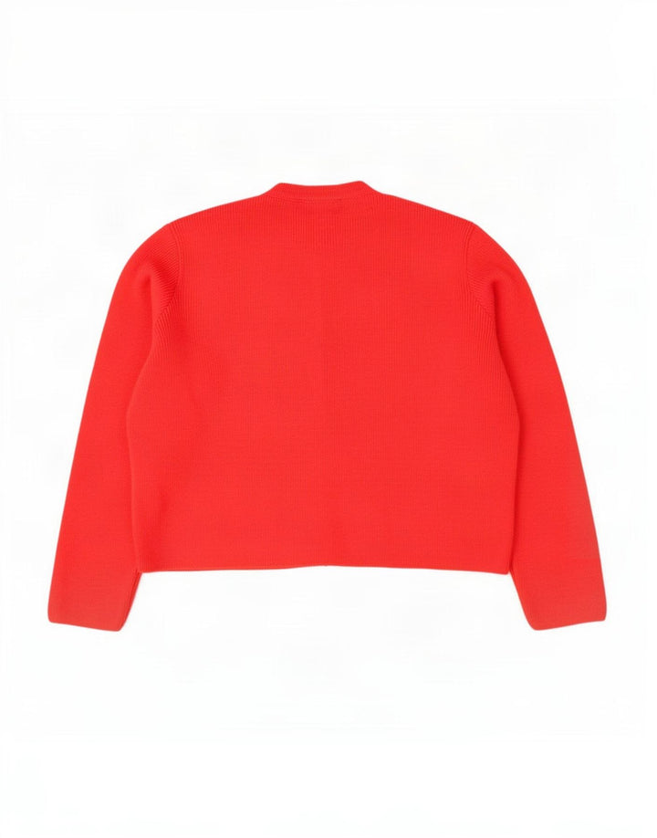 Marks & Spencer Kvinder Oversized Cardigan Sweater UK 16 Stor Rød Akryl