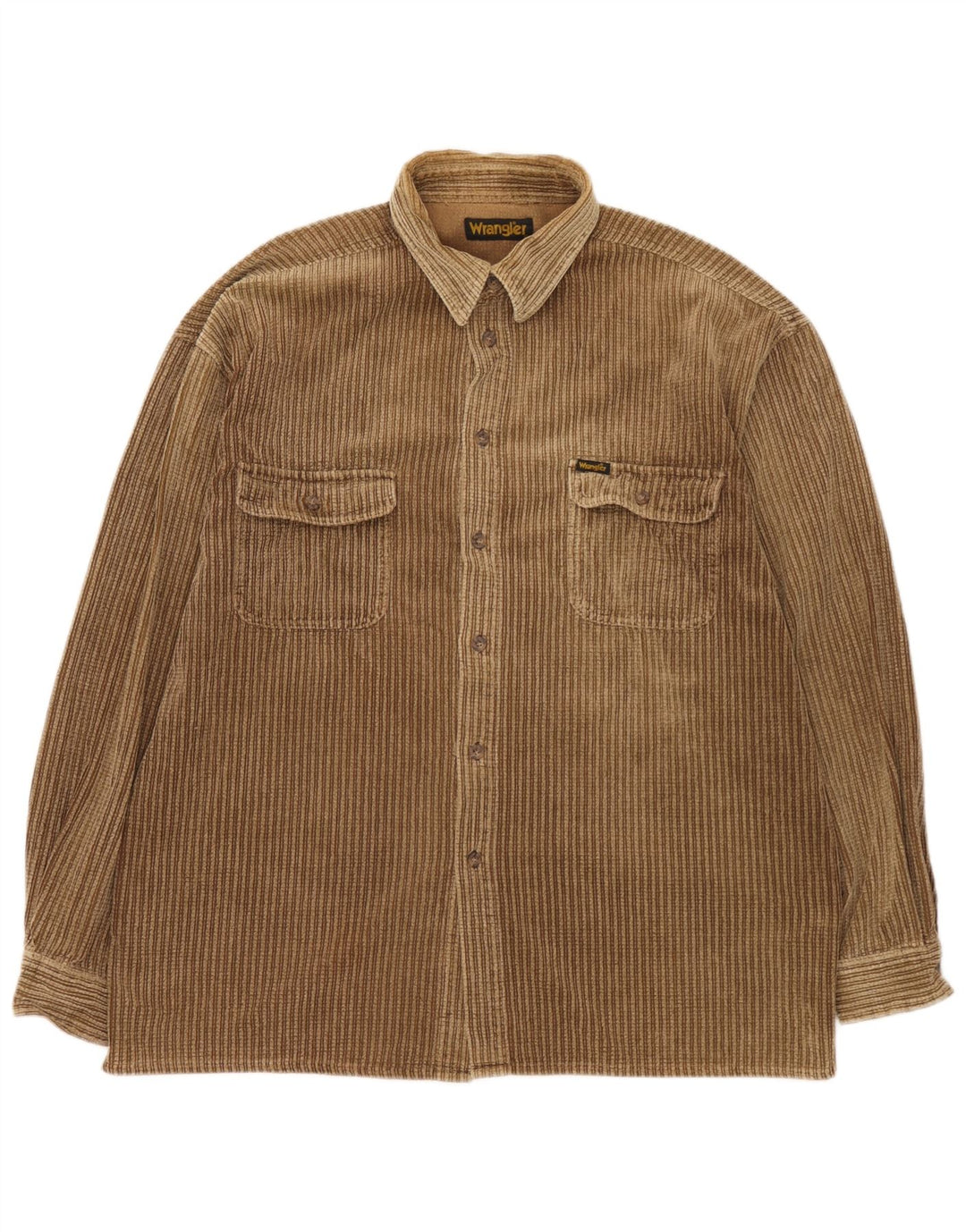 Wrangler herre fløjlsskjorte XL brun bomuld