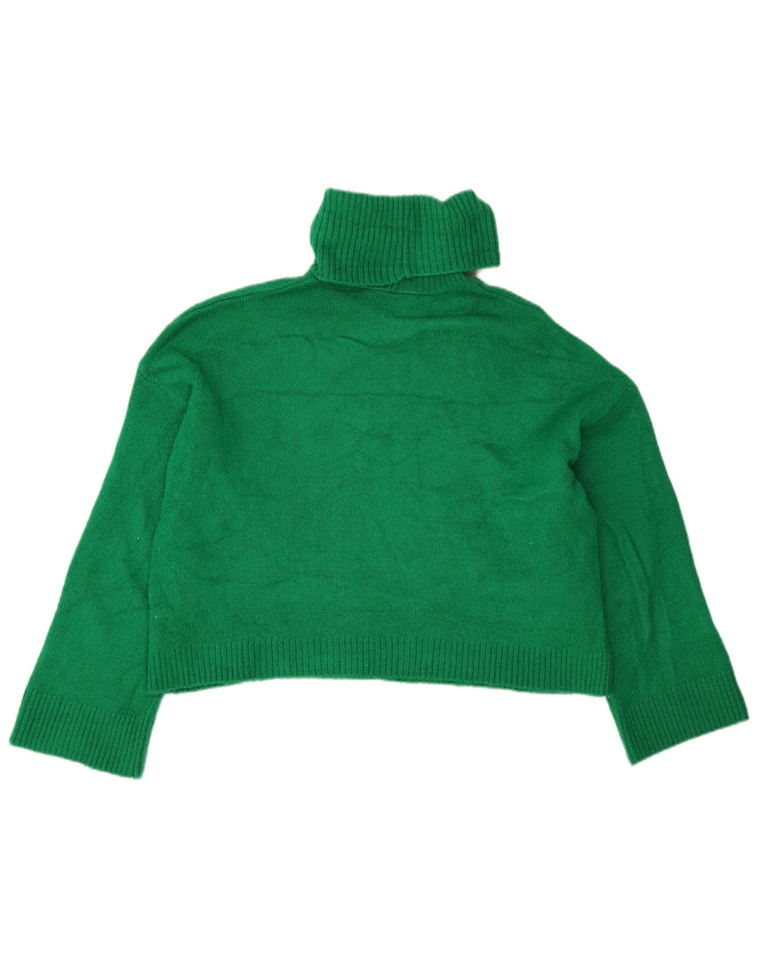 Zara Womens Crop Oversized rullehals sweater UK 10 Small Green