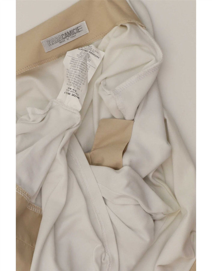 Naracamicie skjortebluse med 3/4 ærmer til kvinder UK 10 Small White Colourblock