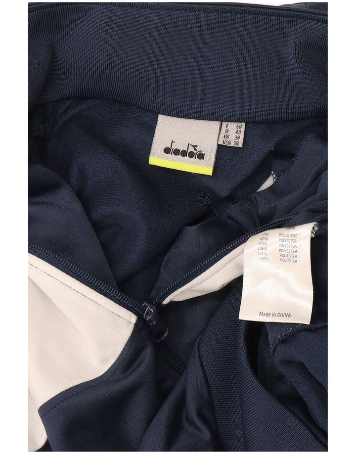 Diadora Træningsdragt til mænd Topjakke UK 38 Small Navy Blue Colourblock