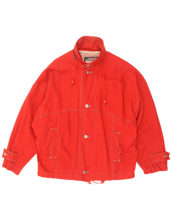Vintage Herre Yachting Hooded Loose Fit Utility Jacket UK 38 Medium Red