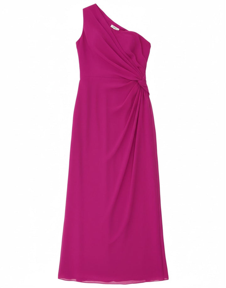 DESSY COLLECTION Womens One Shoulder Dress US 6 Medium Purple Polyester