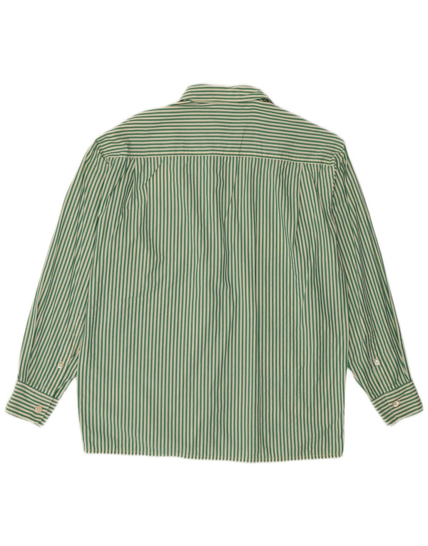 MAX MARA Weekendskjorte til kvinder UK 16 Large Green Pinstripe