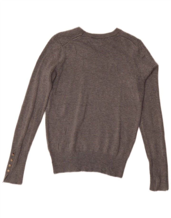 Zara Dame Boat Neck Jumper Sweater UK 12 Medium Grey