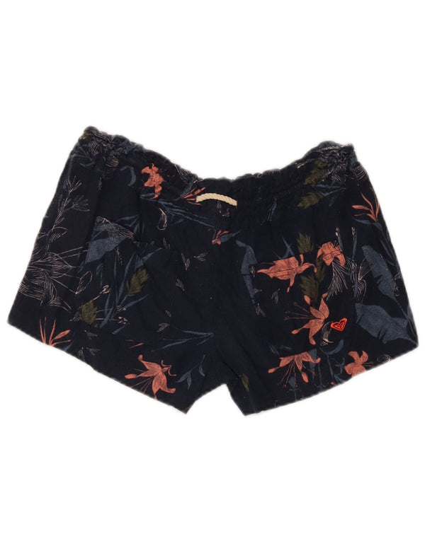 Roxy Womens Casual Shorts Små W27 Marineblå Blomsterhør