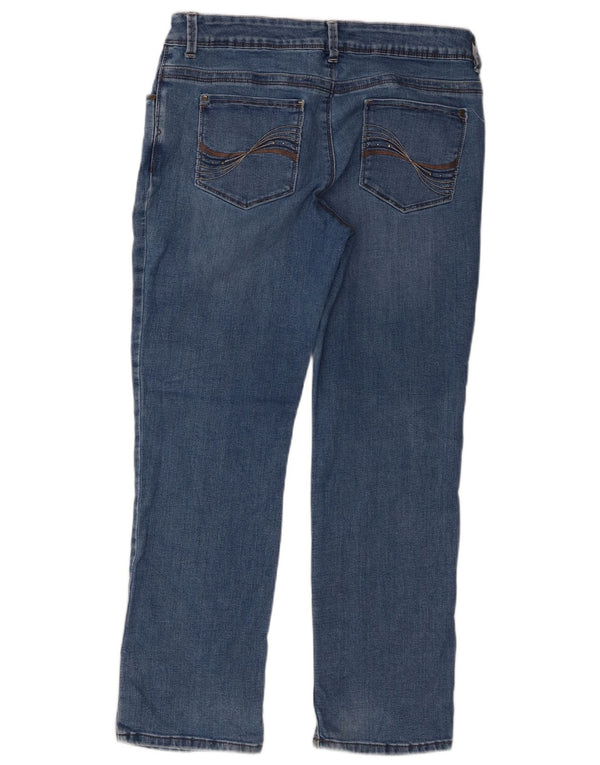 Lee Womens Perfect Fit Straight Jeans US 12 Large W34 L29 Blue Cotton