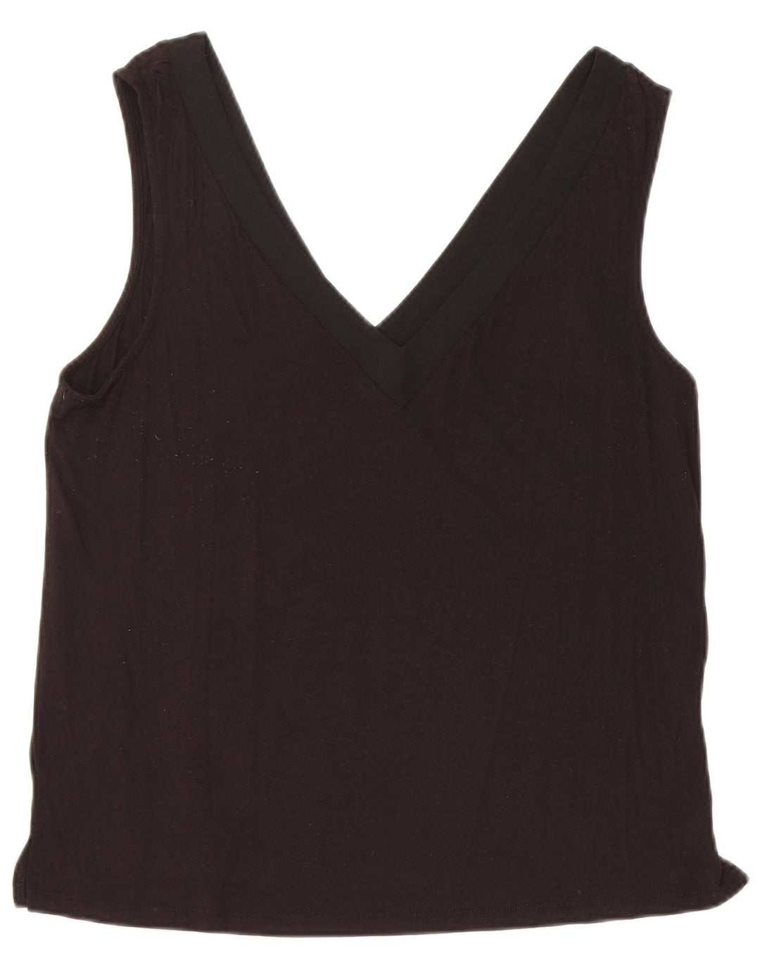 WAREHOUSE Womens Crop Vest Top UK 14 Medium Black Viscose