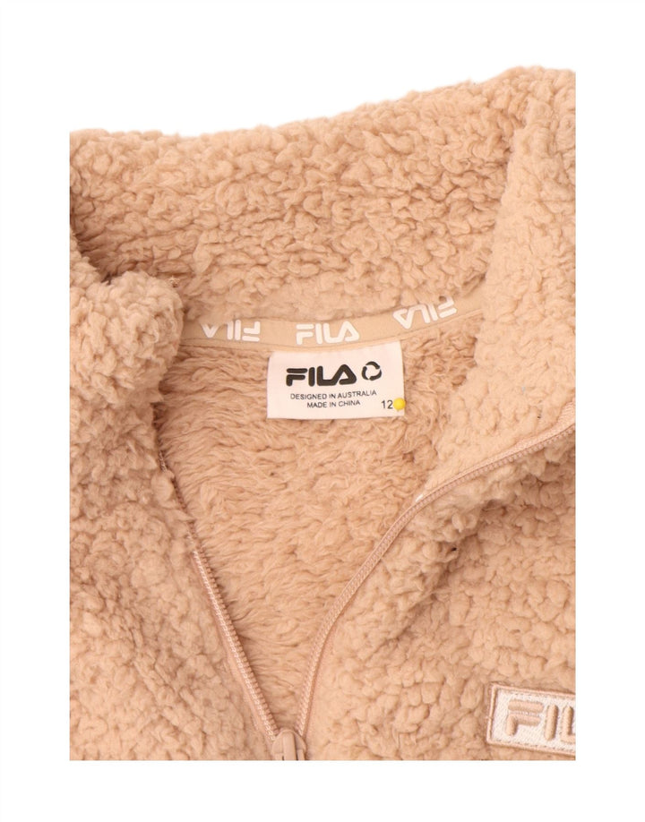 Fila Dame Fleecejakke UK 12 Medium Beige Polyester