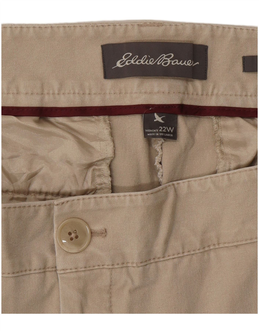 EDDIE BAUER Kvinder Curvy Fit Casual Bukser US 22 3XL W44 L30 Beige
