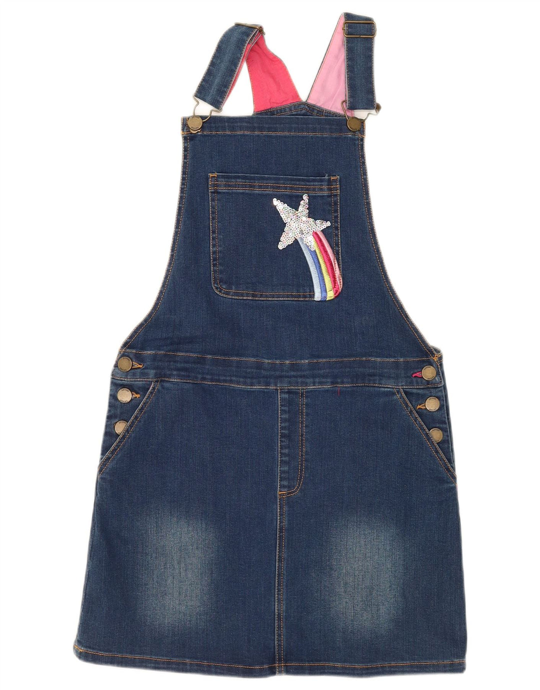 JOULES Pige Denim Dungaree kjole 11-12 år Blå Bomuld