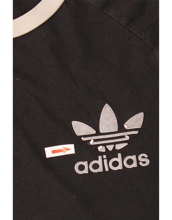 Adidas Herre T-Shirt Top Stor Sort Colourblock Bomuld