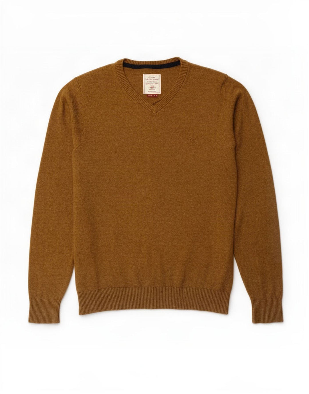 Fat Face Herre V-hals sweater Medium Brun Bomuld