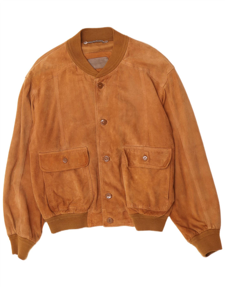 Lusso Herre Ruskind Bomber Jacket IT 52 XL Brunt Læder