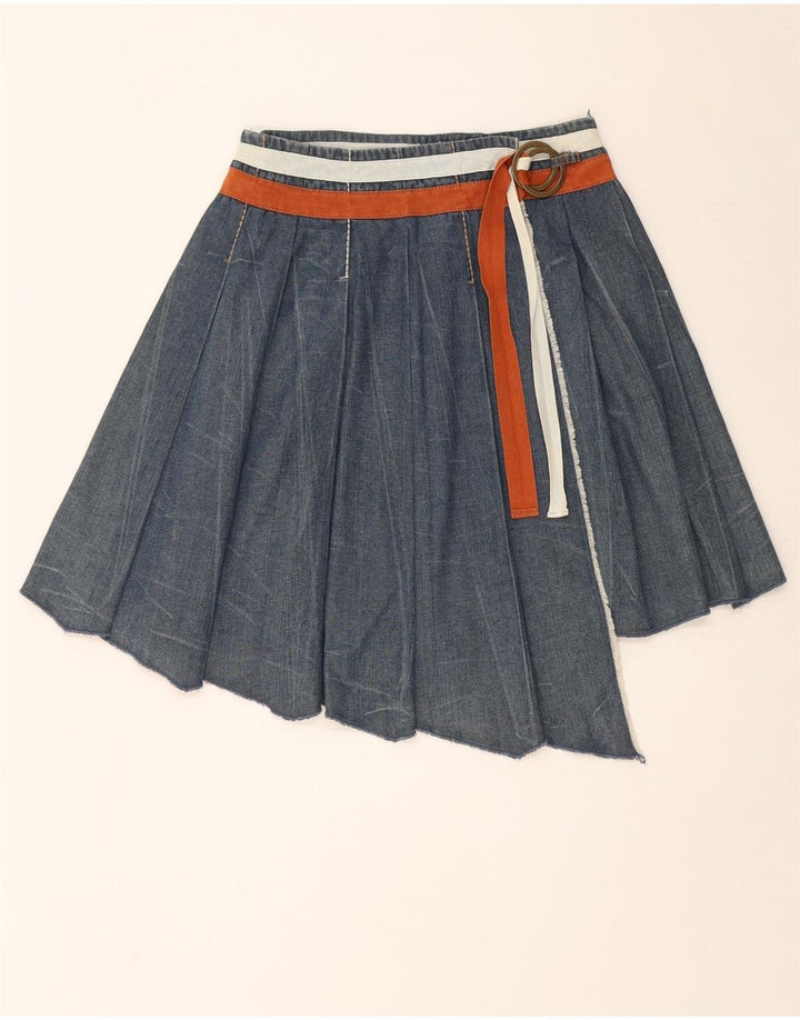 Intrend Dame Denim Wrap Asymmetrisk Nederdel IT 38 XS W28 Blå Bomuld