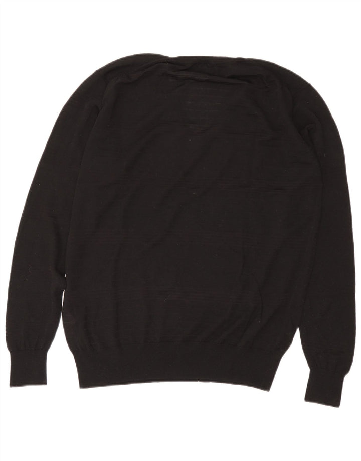 Zara Herre See Through V-hals sweater XL sort uld