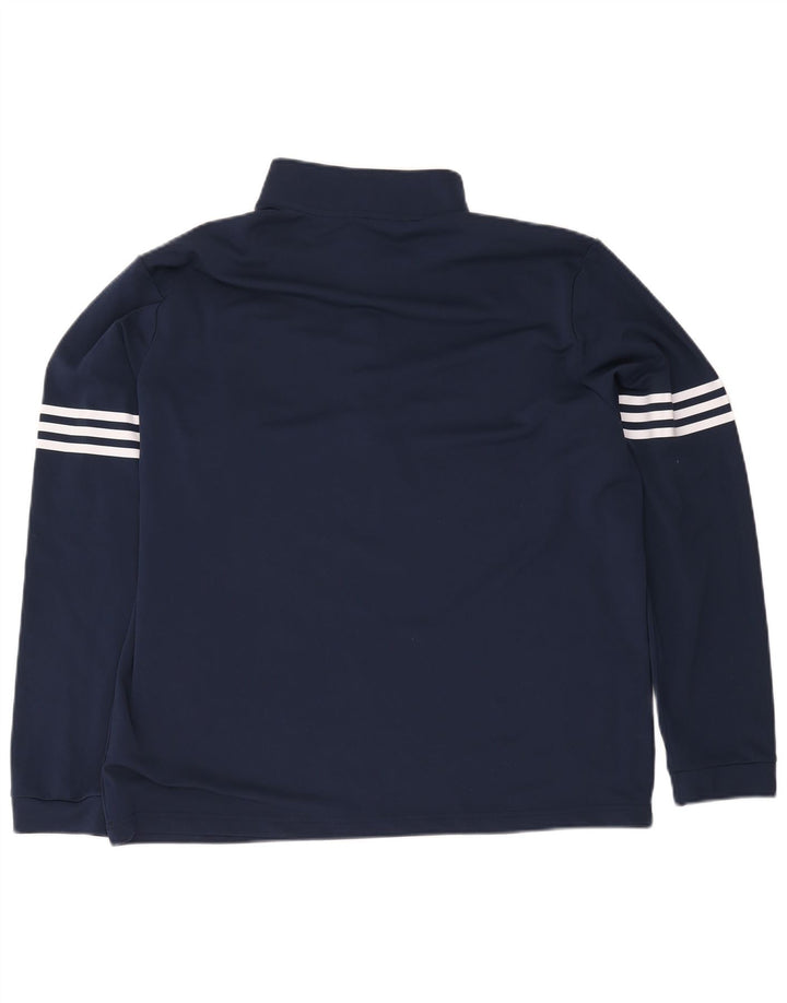 Adidas Pullover med lynlås til mænd til mænd, træningsdragt Top XL Marineblå polyester
