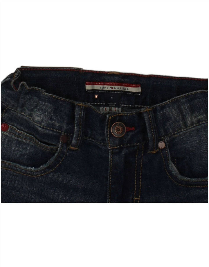 TOMMY HILFIGER Drenge Distressed Straight Jeans 5-6 år W24 L20 Blå