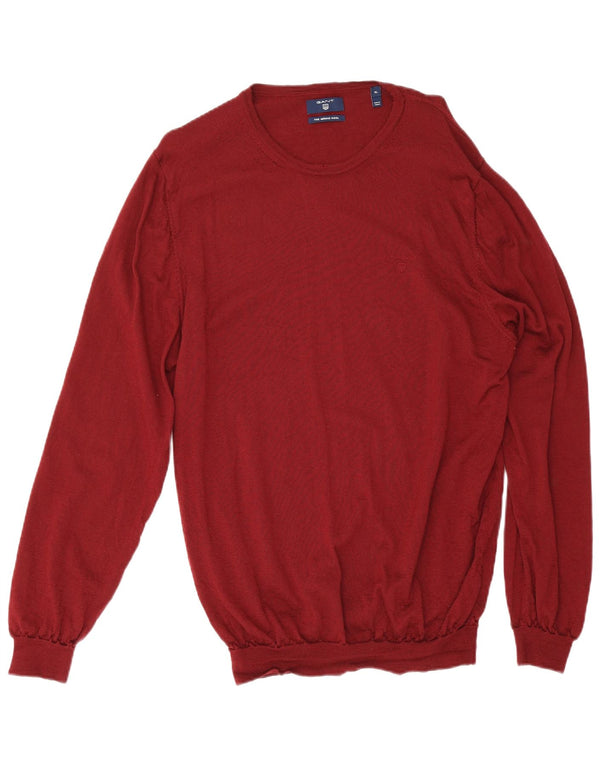 Gant Herre Boat Neck Jumper Sweater XL Burgundy Merino Wool