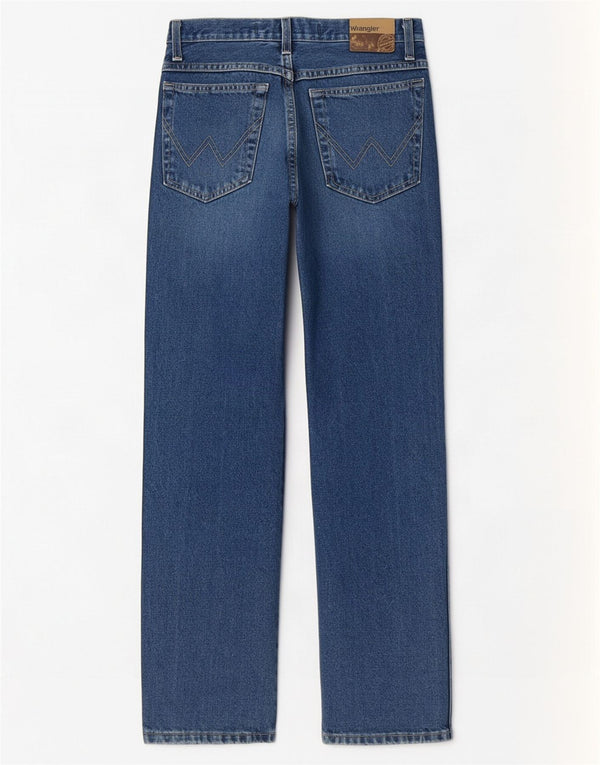 Wrangler Herre Regular Straight Jeans W30 L30 Blå Bomuld