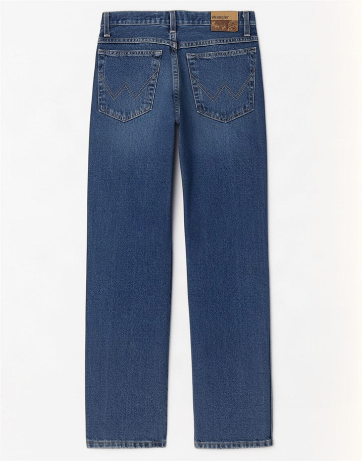 Wrangler Herre Regular Straight Jeans W30 L30 Blå Bomuld