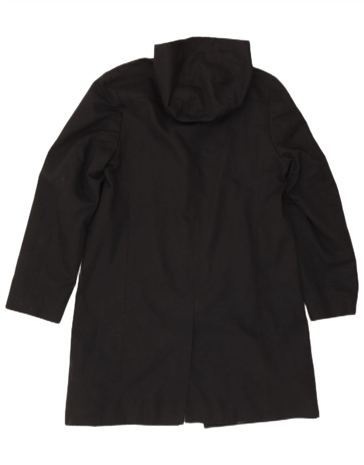 VINTAGE Herre Hætteoverfrakke UK 40 Large Black Acetate