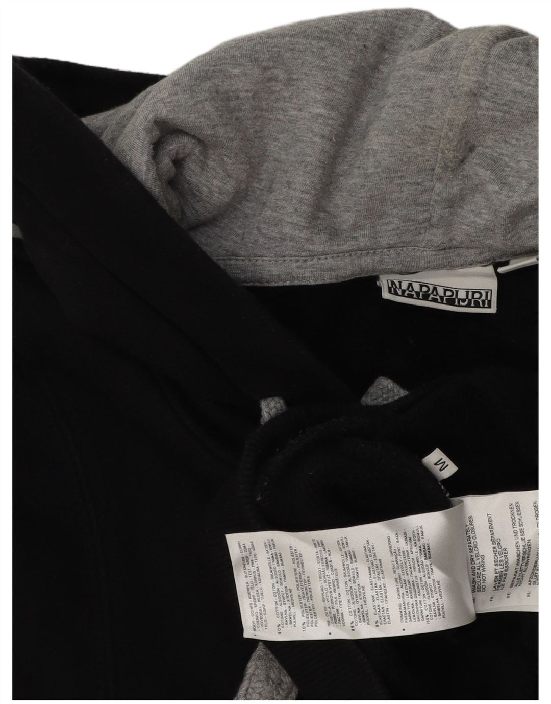 NAPAPIJRI Grafisk hættetrøje til mænd mellem sort bomuld