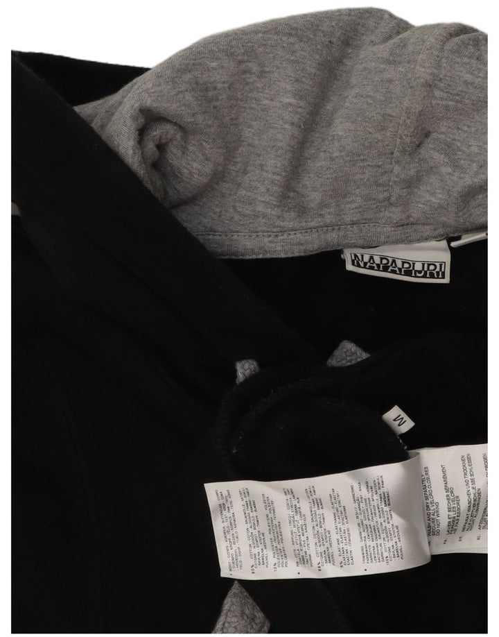 NAPAPIJRI Grafisk hættetrøje til mænd mellem sort bomuld