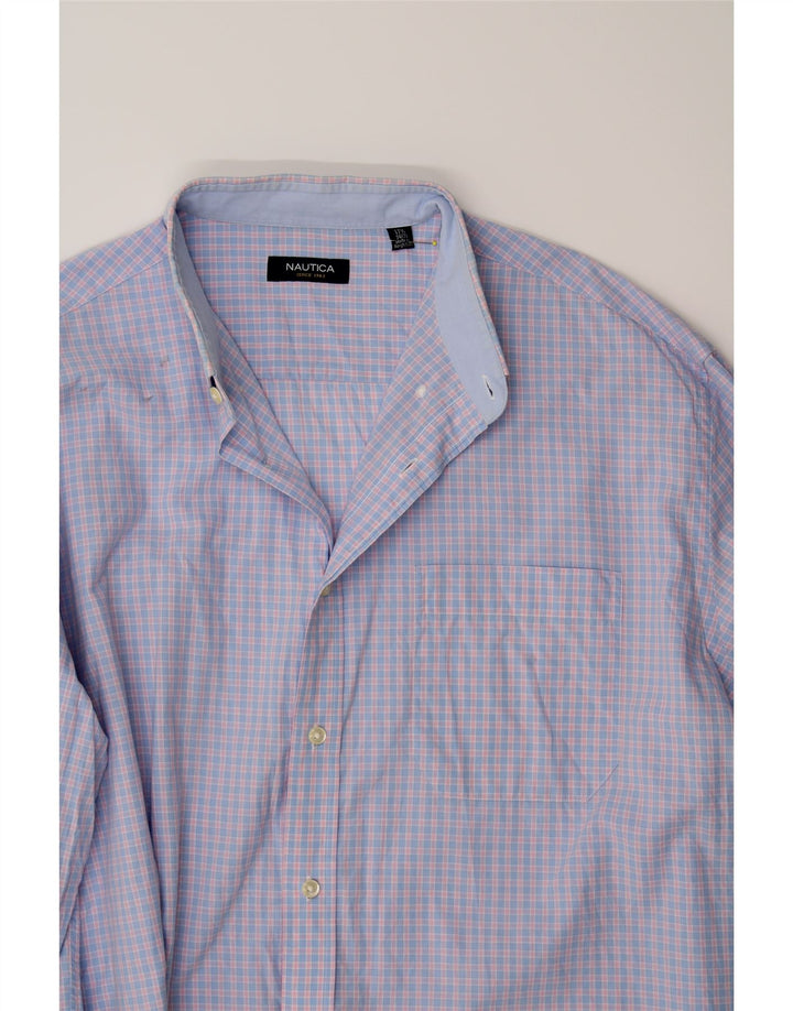 NAUTICA Mens Shirt Size 17 1/2 XL Blue Check Vintage Nautica and Second-Hand Nautica from Messina Hembry 
