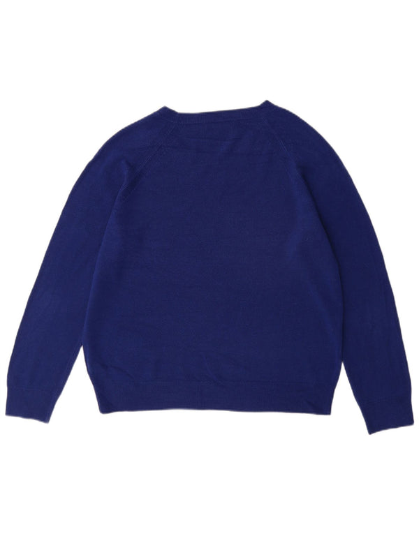 Marks & Spencer Dame Boat Neck Jumper Sweater UK 16 Large Blue Acryl
