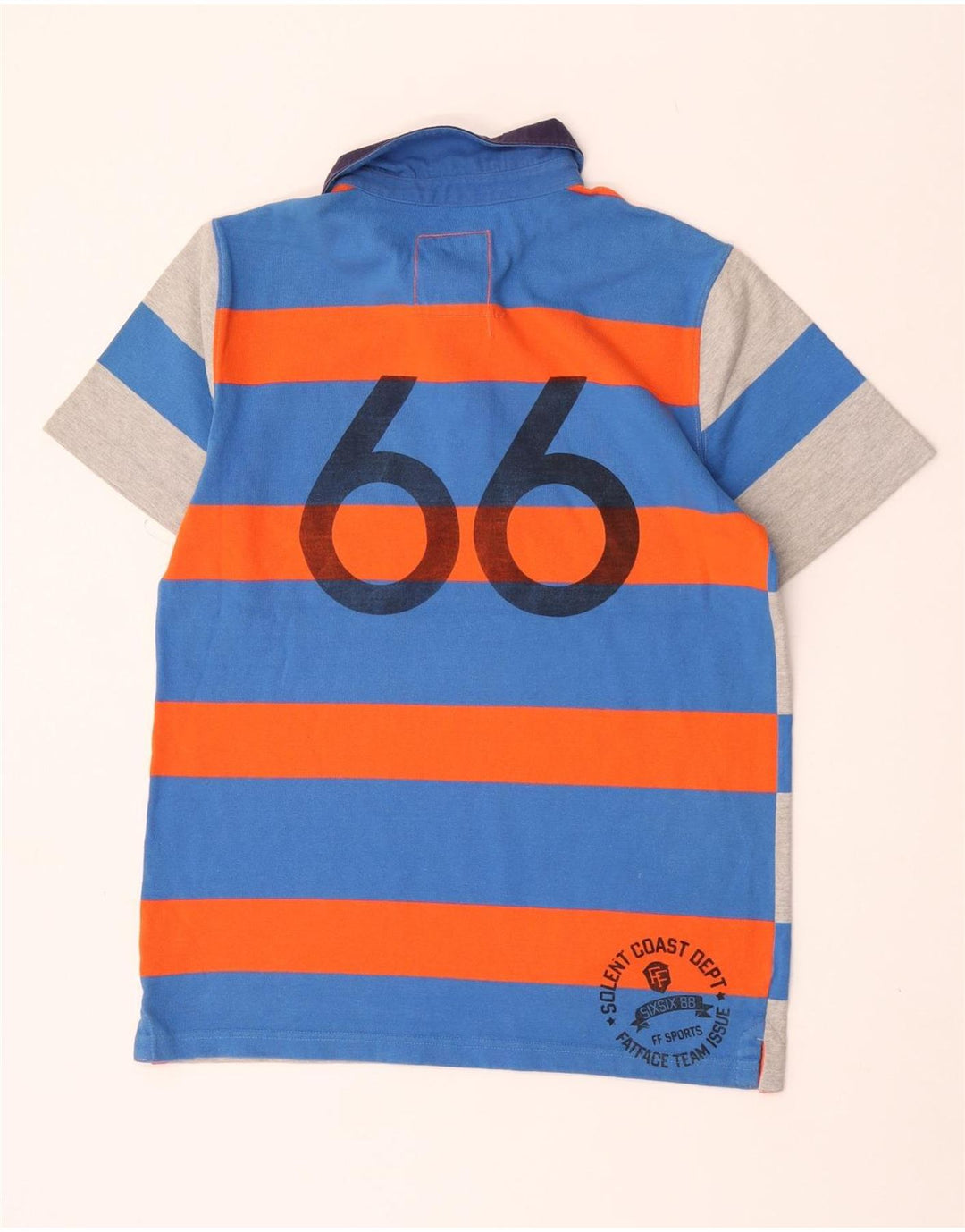 FAT FACE Herre Grafisk Rugby Polo Shirt Medium Grey Colourblock Bomuld