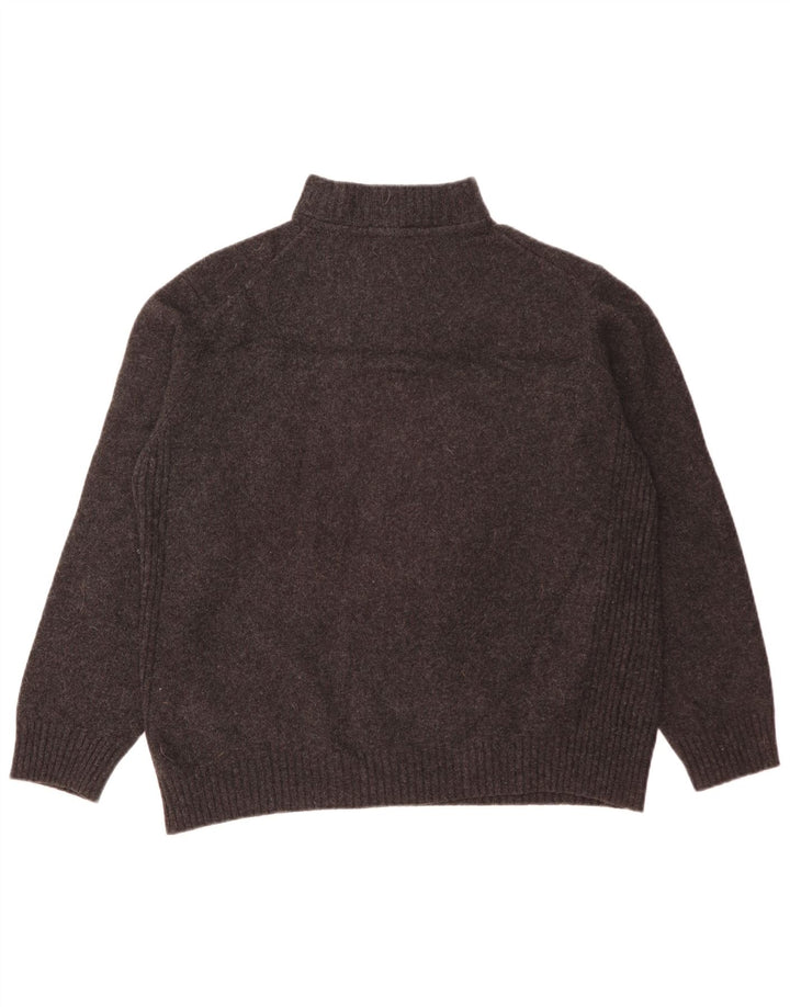 Barbour Dame Zip Neck Jumper Sweater UK 20 2XL Grå Uld