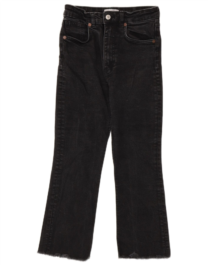 Zara Womens Cropped Jeans EU 38 Small W28 L24 Black