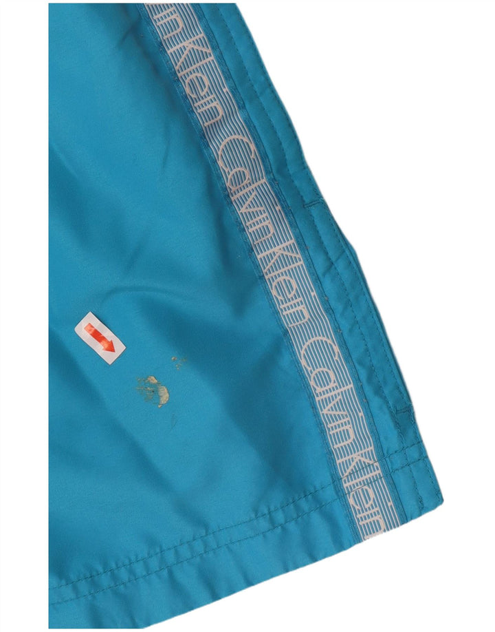 CALVIN KLEIN Grafiske badeshorts til mænd store blå polyester