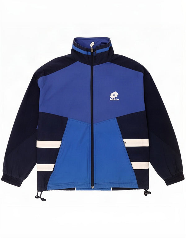 Lotto Træningsdragt til mænd Top jakke Small Navy Blue Colourblock Cotton