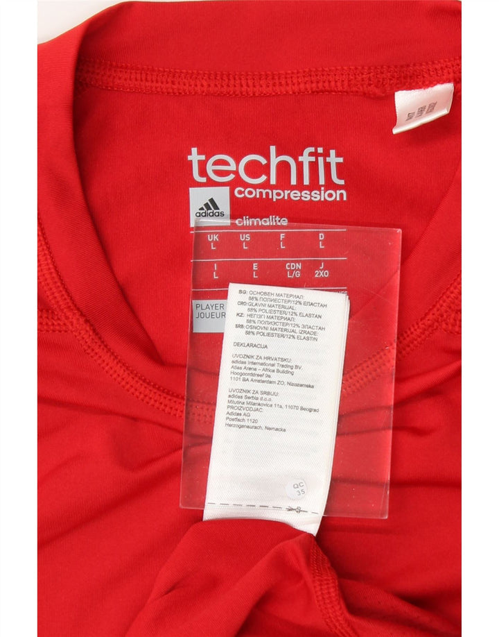 ADIDAS Womens Climalite T-Shirt Top UK 14 Large Red Polyester Vintage Adidas and Second-Hand Adidas from Messina Hembry 