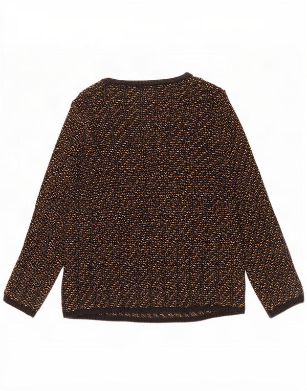 Marks & Spencer Dame Boat Neck Jumper Sweater UK 14 Medium Sort Stribet