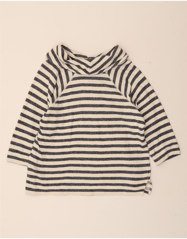 CHAPS Womens Top 3/4 Sleeve UK 16 Large Beige Striped Cotton Vintage Chaps and Second-Hand Chaps from Messina Hembry 