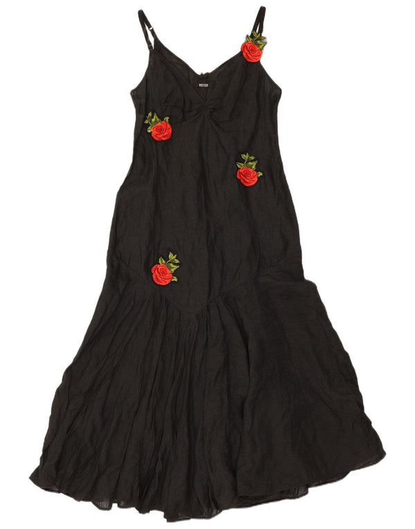 Notizie Dame Maxi Slip Dress UK 16 Large Black Floral